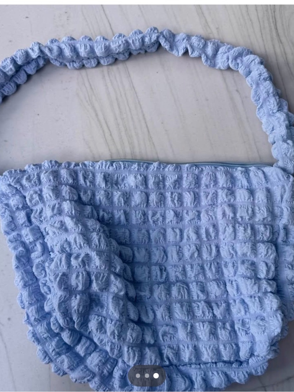 LANEIGE Powder Blue Quilted Shoulder Bag